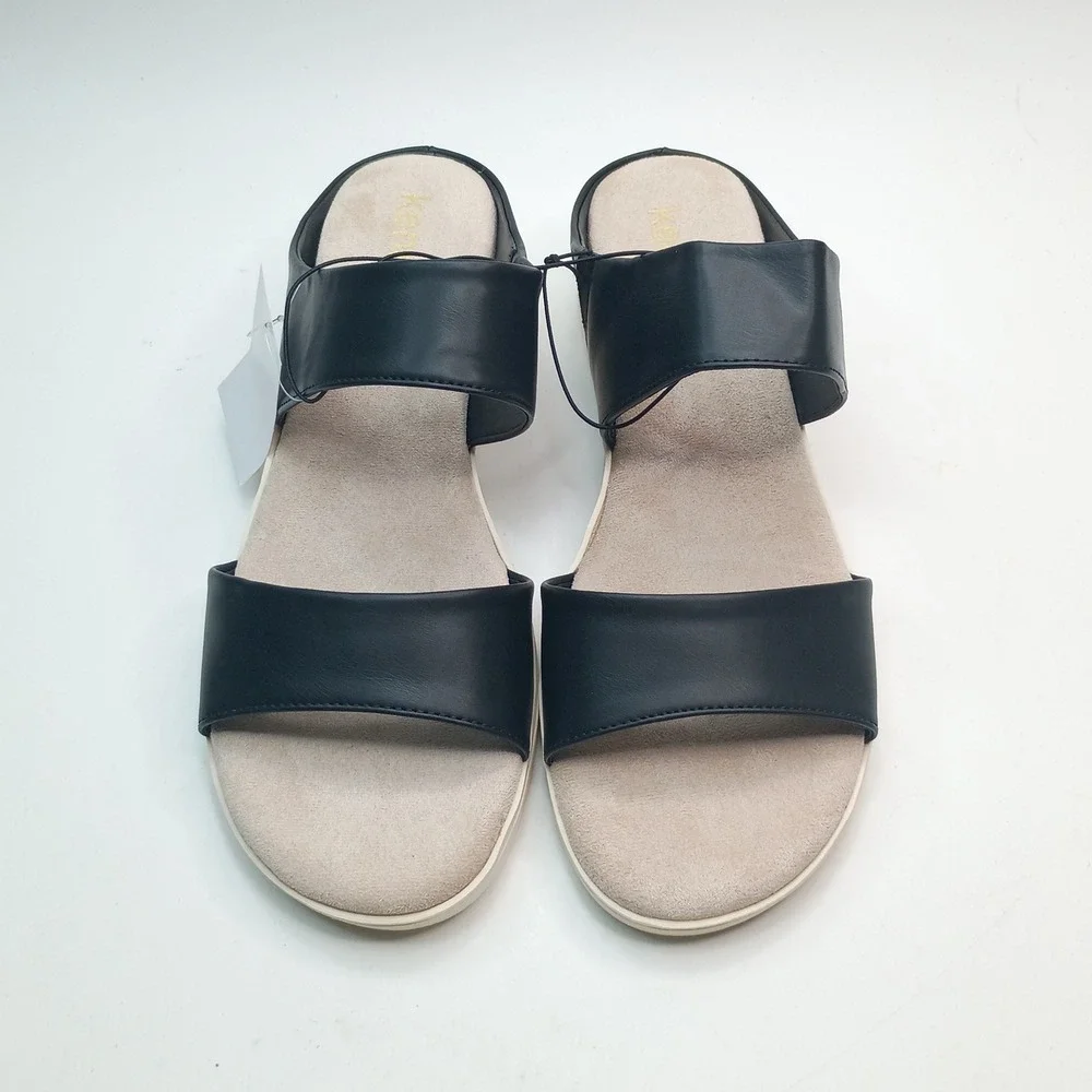 Kensie Endy Comfort Slide Women Size 10 Black Wedge Sandal KS261620